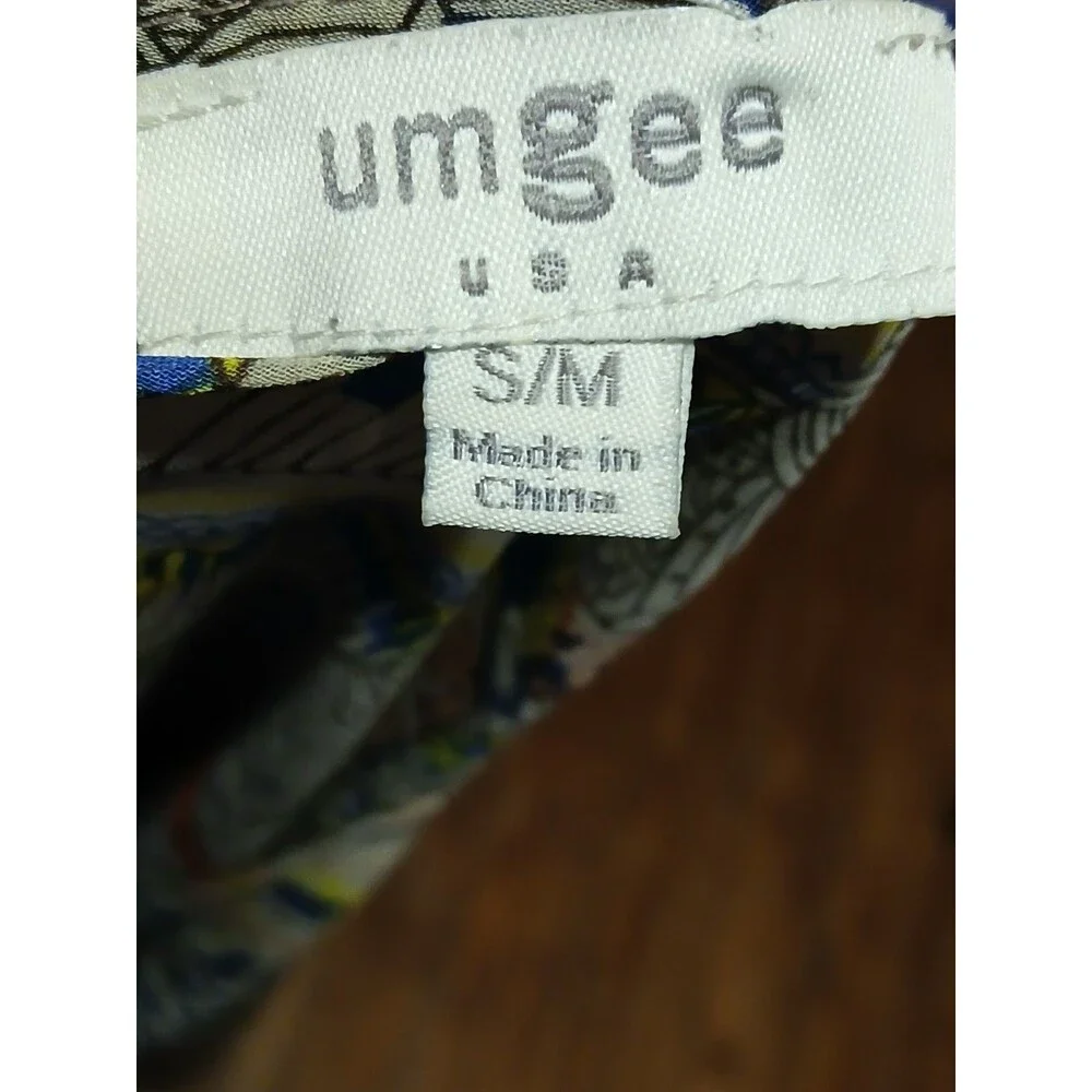 Umgee  Boho Feather Print Cover up with pompom sleeves S/M   NWOT - Picture 8 of 11